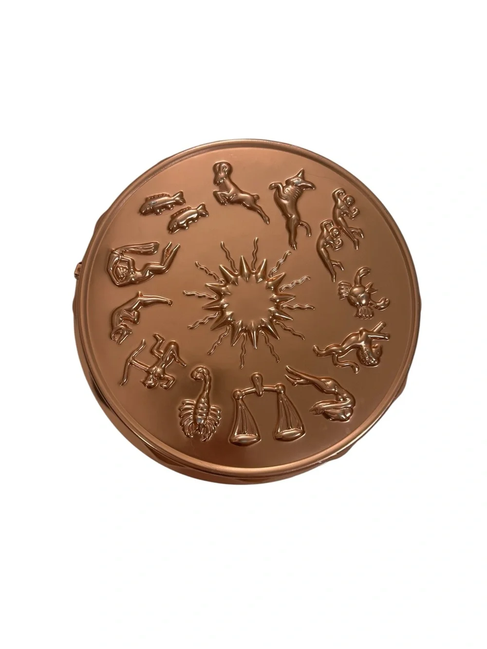 Vintage Whimsigoth Copper Zodiac Gelatin Mold 12” Astrology Wall Hanging MCM